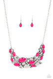 Contemporary Calamity - Pink Necklace - Paparazzi Accessories Necklace Bedazzle Me Pretty Mobile Fashion Boutique
