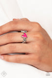 Contemporary Charm - Pink Ring - Paparazzi Accessories Ring Bedazzle Me Pretty Mobile Fashion Boutique