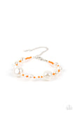 Contemporary Coastline - Orange Bracelet - Paparazzi Accessories Bracelet Bedazzle Me Pretty Mobile Fashion Boutique