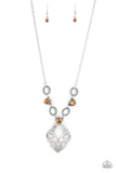 Contemporary Connections - Brown Necklace - Paparazzi Accessories Necklace Bedazzle Me Pretty Mobile Fashion Boutique