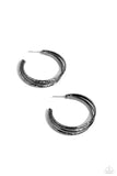 CONTOUR de Force - Black Earrings - Paparazzi Accessories Earrings Bedazzle Me Pretty Mobile Fashion Boutique