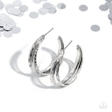 CONTOUR de Force - Silver Earrings - Paparazzi Accessories Earrings Bedazzle Me Pretty Mobile Fashion Boutique