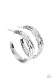 CONTOUR de Force - Silver Earrings - Paparazzi Accessories Earrings Bedazzle Me Pretty Mobile Fashion Boutique