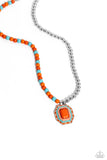 Contrasting Candy - Orange Necklace - Paparazzi Accessories Necklace Bedazzle Me Pretty Mobile Fashion Boutique