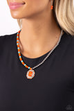 Contrasting Candy - Orange Necklace - Paparazzi Accessories Necklace Bedazzle Me Pretty Mobile Fashion Boutique