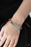 Conversation Piece - Orange Bracelet - Paparazzi Accessories Bracelet FS-Bedazzle Me Pretty Mobile Fashion Boutique