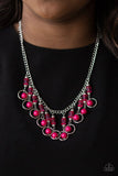 Cool Cascade - Pink Necklace - Paparazzi Accessories Necklace Bedazzle Me Pretty Mobile Fashion Boutique
