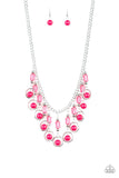 Cool Cascade - Pink Necklace - Paparazzi Accessories Necklace Bedazzle Me Pretty Mobile Fashion Boutique