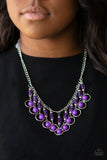 Cool Cascade - Purple Necklace - Paparazzi Accessories Necklace Bedazzle Me Pretty Mobile Fashion Boutique