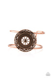 Cool Compass - Copper Bracelet - Paparazzi Accessories Bracelet Bedazzle Me Pretty Mobile Fashion Boutique