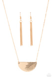 Cool, PALM, and Collected - Gold Necklace - Paparazzi Accessories Necklace Bedazzle Me Pretty Mobile Fashion Boutique