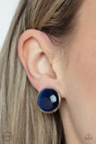 Cool Pools - Blue Clip-On Earrings - Paparazzi Accessories Clip-On Bedazzle Me Pretty Mobile Fashion Boutique