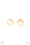Cool Pools - Gold Clip-On Earrings - Paparazzi Accessories Clip-On Bedazzle Me Pretty Mobile Fashion Boutique