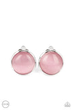 Cool Pools - Pink Clip-On Earrings - Paparazzi Accessories Clip-On Earrings Bedazzle Me Pretty Mobile Fashion Boutique