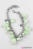 Coral Sea - Green Bracelet - Paparazzi Accessories Bracelet Bedazzle Me Pretty Mobile Fashion Boutique