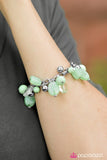Coral Sea - Green Bracelet - Paparazzi Accessories Bracelet Bedazzle Me Pretty Mobile Fashion Boutique