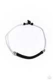 Corded Chivalry - White Necklace - Paparazzi Accessories Necklace Bedazzle Me Pretty Mobile Fashion Boutique