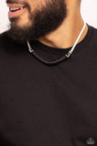 Corded Chivalry - White Necklace - Paparazzi Accessories Necklace Bedazzle Me Pretty Mobile Fashion Boutique