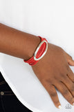Corded Couture - Red Bracelet - Paparazzi Accessories Bracelet Bedazzle Me Pretty Mobile Fashion Boutique