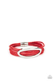 Corded Couture - Red Bracelet - Paparazzi Accessories Bracelet Bedazzle Me Pretty Mobile Fashion Boutique