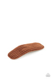 Corduroy Couture - Brown Hair Clip - Paparazzi Accessories Hair Clip Bedazzle Me Pretty Mobile Fashion Boutique