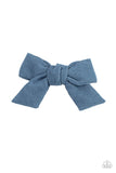 Corduroy Cowgirl - Blue Hair Clip - Paparazzi Accessories Hair Clip Bedazzle Me Pretty Mobile Fashion Boutique