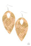 Cork Cabana - Green Earrings - Paparazzi Accessories Earrings Bedazzle Me Pretty Mobile Fashion Boutique