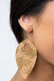 Cork Cabana - Green Earrings - Paparazzi Accessories Earrings Bedazzle Me Pretty Mobile Fashion Boutique