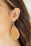 CORK It Over - Gold Earrings - Paparazzi Accessories Earrings Bedazzle Me Pretty Mobile Fashion Boutique