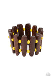 Coronado Cabana - Yellow Bracelet - Paparazzi Accessories Bracelet Bedazzle Me Pretty Mobile Fashion Boutique