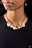 Corporate Catwalk - Gold Necklace - Paparazzi Accessories Necklace Bedazzle Me Pretty Mobile Fashion Boutique