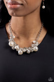 Corporate Catwalk - White Necklace - Paparazzi Accessories Necklace Bedazzle Me Pretty Mobile Fashion Boutique