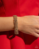Corporate Confidence - Gold Bracelet - Paparazzi Accessories Bracelet Bedazzle Me Pretty Mobile Fashion Boutique