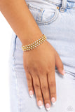 Corporate Confidence - Gold Bracelet - Paparazzi Accessories Bracelet Bedazzle Me Pretty Mobile Fashion Boutique