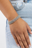 Corporate Confidence - White Bracelet - Paparazzi Accessories Bracelet Bedazzle Me Pretty Mobile Fashion Boutique