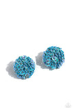 Corsage Character - Blue Post Earrings - Paparazzi Accessories Post Earrings Bedazzle Me Pretty Mobile Fashion Boutique