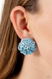 Corsage Character - Blue Post Earrings - Paparazzi Accessories Post Earrings Bedazzle Me Pretty Mobile Fashion Boutique