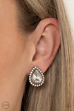 Cosmic Castles - Copper Clip-On Earrings - Paparazzi Accessories Clip-On Bedazzle Me Pretty Mobile Fashion Boutique