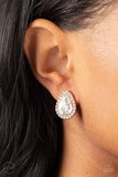 Cosmic Castles - Rose Gold Clip-On Earrings - Paparazzi Accessories Clip-On Earrings Bedazzle Me Pretty Mobile Fashion Boutique