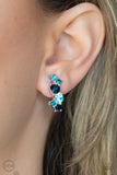 Cosmic Celebration - Blue Clip-On Earrings - Paparazzi Accessories Clip-On Earrings Bedazzle Me Pretty Mobile Fashion Boutique