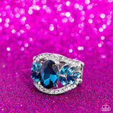Cosmic Clique - Blue Ring - Paparazzi Accessories Ring Bedazzle Me Pretty Mobile Fashion Boutique