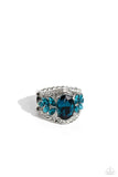 Cosmic Clique - Blue Ring - Paparazzi Accessories Ring Bedazzle Me Pretty Mobile Fashion Boutique