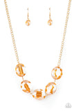 Cosmic Closeup - Gold Necklace - Paparazzi Accessories Necklace Bedazzle Me Pretty Mobile Fashion Boutique