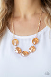 Cosmic Closeup - Gold Necklace - Paparazzi Accessories Necklace Bedazzle Me Pretty Mobile Fashion Boutique