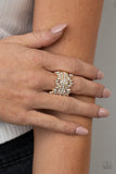 Cosmic Confetti - Gold Ring - Paparazzi Accessories Ring Bedazzle Me Pretty Mobile Fashion Boutique