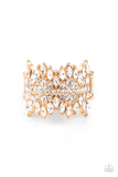 Cosmic Confetti - Gold Ring - Paparazzi Accessories Ring Bedazzle Me Pretty Mobile Fashion Boutique