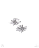 Cosmic Cuff - White Cuff Earrings - Paparazzi Accessories Post Earrings Bedazzle Me Pretty Mobile Fashion Boutique