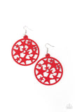 Cosmic Paradise - Red Earrings - Paparazzi Accessories Earrings Bedazzle Me Pretty Mobile Fashion Boutique