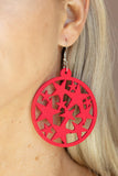 Cosmic Paradise - Red Earrings - Paparazzi Accessories Earrings Bedazzle Me Pretty Mobile Fashion Boutique