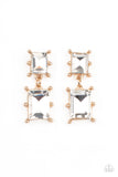 Cosmic Queen - Gold Post Earrings - Paparazzi Accessories Post Earrings Bedazzle Me Pretty Mobile Fashion Boutique